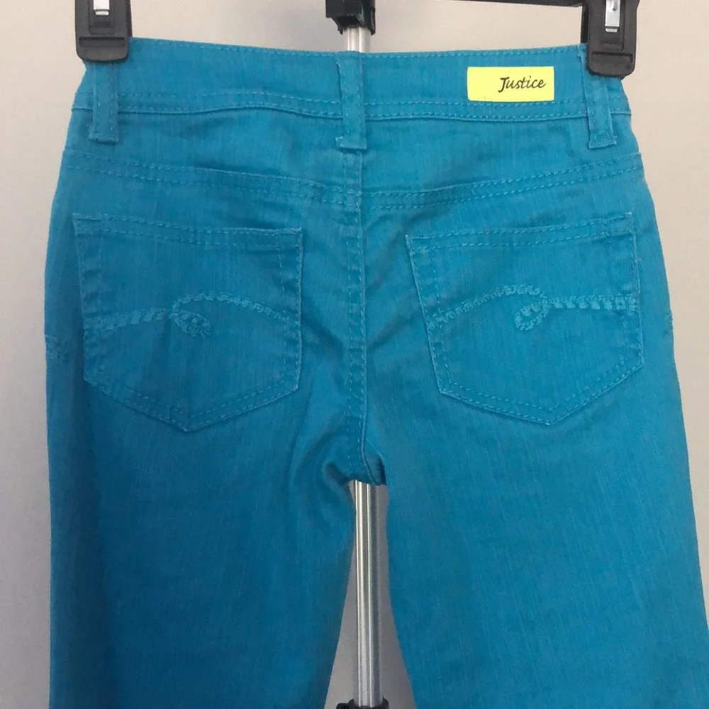 Justice Jeans Shine Bright Turquoise Jeans in Size 8 Regular